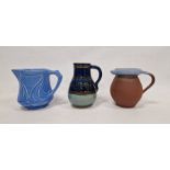 Lauder Barum Art Pottery jug, a Brannam Royal Barum Ware Art Nouveau blue-ground jug and a Baron