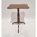 Victorian mahogany pedestal table raised on turned column and tripod supports, the shaped top 50cm x