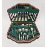 Early 20th century canteen of silver-plated cutlery to include butter knives, forks, spoons, etc