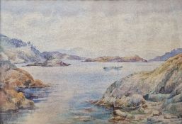 Lady Kathleen Dobbin Watercolour drawing Glengarrif Co. Cork Ireland, circa 1900, labelled verso,