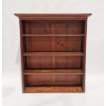 Mahogany four-tier open bookcase with adjustable pine shelves, 138cm high x 122cm wide x 31cm deep