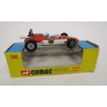 Three boxed diecast models to include Dinky Toys 370 Dragster set, Corgi 158 Lotus-CLimax F/1 and