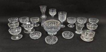 Assorted cut glass tablewares by Stuart, Edinburgh crystal and others, including eleven footed