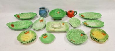 Collection of Carltonware and Crown Devon salad moulded plates and dishes, printed and impressed