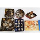 Large collection of wrist watch and pocket watch parts, dials, plates, hands and movements for