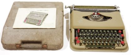 Mid century Italian 'Antares Parva' portable typewriter in case
