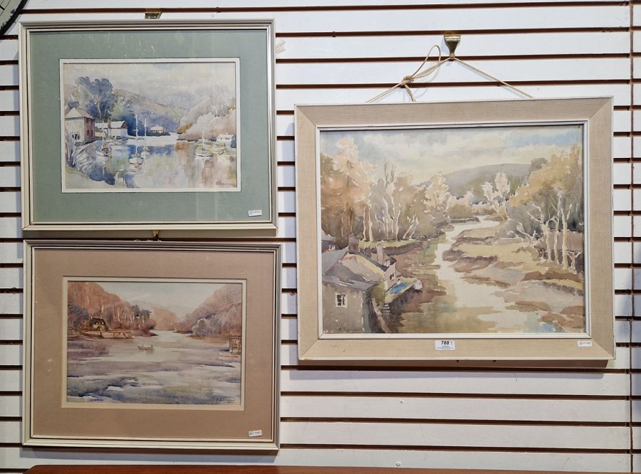 Barbara Dangar (20th century)  Three watercolours on paper  Each painted with a river landscape, - Image 11 of 13