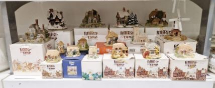 16 Lilliput Lane models of cottages and other buildings including Blaise Hamlet, Convent in Woods,