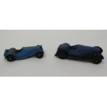 Dinky Toys diecast model cars to include No.38f blue Jaguar and 36e British Salmson Two-Seater