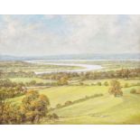 Jesse Hayden (1916-1990) Oil on board The Severn from Pyke Stile, signed, lower right, signed,