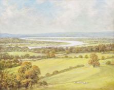 Jesse Hayden (1916-1990) Oil on board The Severn from Pyke Stile, signed, lower right, signed,