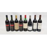 Eight assorted wines including three bottles of 2003 E1 Bombero Carinena, one Chateau Tourteran Hant