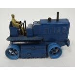 Dinky Supertoys diecast model 563 Blaw Knox heavy tractor in blue with light blue hubs and brown