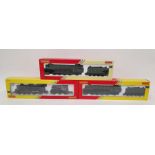 Three boxed Hornby 00 guage locomotives and tenders to include 2 X R3171 Class P2 Cock O The North