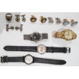 Collection of gentleman's wristwatches, including: Citizen Quartz Chronograph, Avi-8 Automatic,