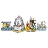 Four Disney musical snow globes to include Fantasia snow globe playing 'The Sorcerer's