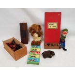 Vintage Children's toys to include a tinplate wind up grizzly bear, Chad Valley horses from Escalado