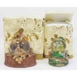 Two Disney Store Exclusives Deluxe Bambi snow globes both playing 'Little April shower'  both in