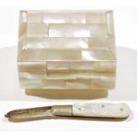 Late 19th/early 20th century mother-of-pearl mounted jewellery box in the form of a rectangular