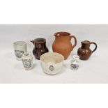 Group of Staffordshire and French pottery advertising wares including a James Keiller Dundee