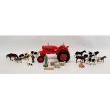 Quantity of Britains lead model animals to include cows, sheep, dog, shepherd, milkmaid, pigs and