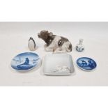 Group of Royal Copenhagen porcelain, 20th century, printed marks, comprising a model of a