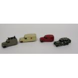 Dinky diecast model cars to include 34c Loudspeaker van, 253 cream Daimler ambulance, 280 red