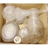 Two boxes of assorted glassware to include vases, bowls, etc