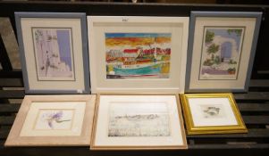 Quantity of limited edition prints, prints and watercolours - to include J Woodfull, Gina Wright,