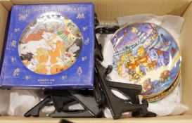 Quantity of Disney collectors plates to include Lady and the Tramp, Winnie the Pooh, Mickey Mouse,