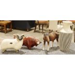 Vintage Hornsea Classic 'Doric' amfora vase, a Coopercraft model of a ram, a Melbaware model of a