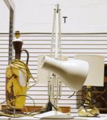 Modern anglepoise lamp, a table lamp in the form of a grecian jug and a pair of table lamps (4)