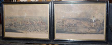 Set of 8 hunting prints , printed by Rudolph Ackermann, February 1835, all framed and glazed , in
