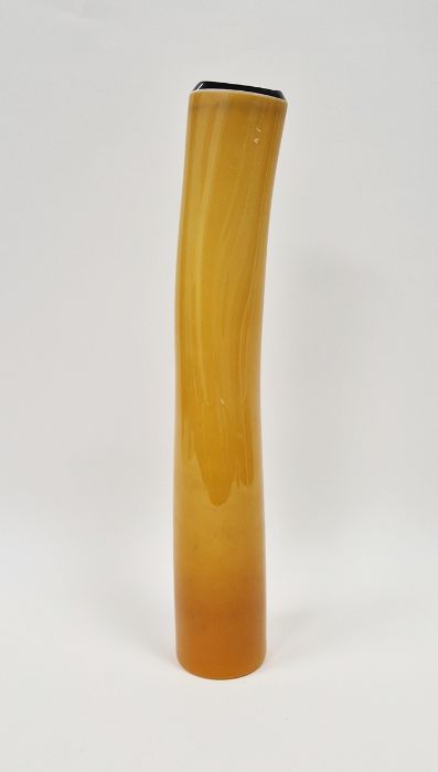 Rachel Woodman & Neil Wilkin studio glass vase of cylindrical form with twisted neck and ovoid - Image 4 of 6