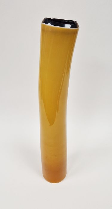 Rachel Woodman & Neil Wilkin studio glass vase of cylindrical form with twisted neck and ovoid - Image 6 of 6