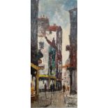 Kjell Sjostrom (early 20th century)  Oil on canvas Brussells street scene, titled, dated 80 and