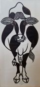 After Jacques Hnizdovsky (1915-1985)  Woodcut on paper  "Cow", titled, signed and dated 1978 in