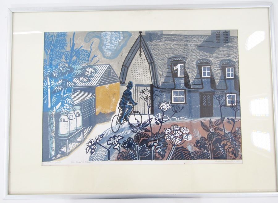 Edward Bawden RA (1903-1989) Linocut in colours on paper "The Road to Thaxted", artist's proof, - Image 2 of 10