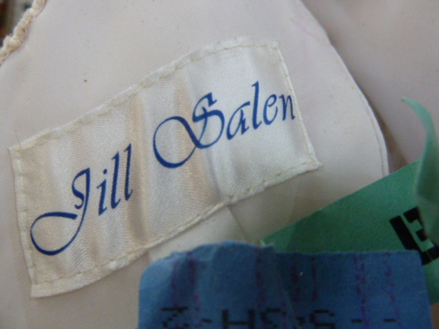 Jill Salen cream, raw silk evening/wedding dress designed with full skirt and stomacher, three- - Image 2 of 6