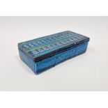 Aldo Londi (1911-2003) for Bitossi, Rimini Blue rectangular lidded trinket box, marks to base, 5.5cm