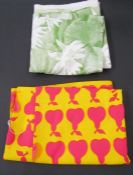 Six various vintage single curtains to include French textile Romanex de Boussac 'Patapon' dated