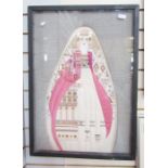 Jane Messent (20th Century), framed applique textile, Lady of Shallot, partly quilted, with