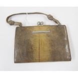 Vintage brown leather handbag with original label 'Montana Calf', made from the skin of the calf