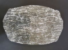 'Glacier' pattern clear glass shaped-rectangular dish, probably Whitefriars, designed by Geoffrey