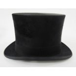 G A Dunn & Co top hat, labelled 300/634, initialled WHB, in original card hat box and another top