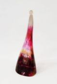 WITHDRAWN  Contemporary studio glass sculpture, formed as a leaning conical figure with frosted head