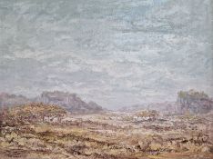 Peter Gladman Oil on board  "Inyanga Rhodesia", landscape with hills, approx. 1970's, 45cm x 59cm
