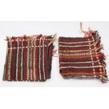 Assorted wool blankets including a small section of Welsh tapestry blanket in mustard, black and