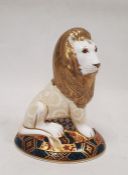 Royal Crown Derby bone china heraldic lion paperweight, designed by Louise Adams, limited edition