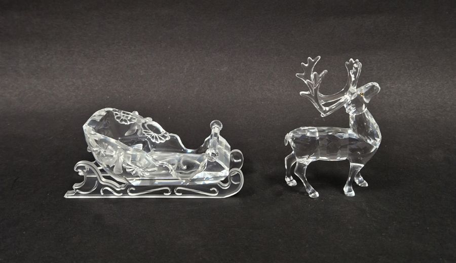Two Swarovski crystal models from the Exquisite Accents series, comprising Sleigh 1996 (205165) with - Image 2 of 2